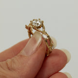 Serpentine Branch ring with Round and Marquise Diamonds
