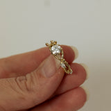 Serpentine Branch ring with Round and Marquise Diamonds