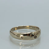 Tapered Smooth Raw Ring wih Champagne Diamonds