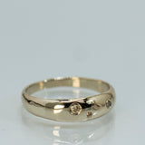 Tapered Smooth Raw Ring wih Champagne Diamonds