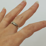 Tapered Smooth Raw Ring wih Champagne Diamonds