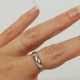 Tapered Smooth Raw Ring wih Champagne Diamonds