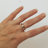 Serpentine Branch ring with Round and Marquise Diamonds