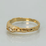 Tapered Cracked Earth Ring With White Diamond