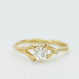 Asymmetric Spreading Branch Engagement Ring