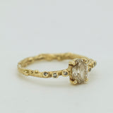 Oval Champagne Branch Ring With Diamonds Orgnic spread