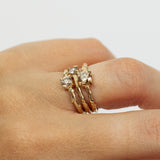 Set of Three White Gold Branch Rings
