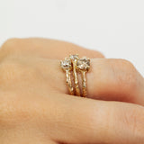Set of Three White Gold Branch Rings
