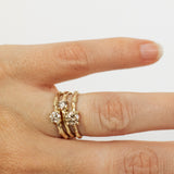 Set of Three White Gold Branch Rings