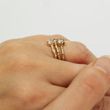 Set of Three White Gold Branch Rings