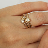 Set of Three White Gold Branch Rings
