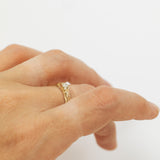 Tapered Cracked Earth Ring With White Diamond
