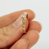 Tapered Cracked Earth Ring With White Diamond