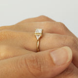 Princess and Trillion Cut White Diamonds Tristone