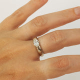 Textured Raw Tapered Ring With Oval  Lab Grown Diamond