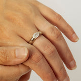 Textured Raw Tapered Ring With Oval  Lab Grown Diamond