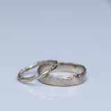 Branch and Chiseled Wedding Rings Set