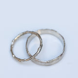 Branch and Chiseled Wedding Rings Set