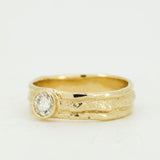 Three Attached Raw Bands With Champagne Diamond