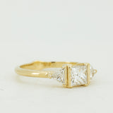 Princess and Trillion Cut White Diamonds Tristone