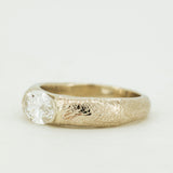 Textured Raw Tapered Ring With Oval  Lab Grown Diamond