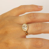 Lab Grown Oval Cut Solitaire with Detailed Bezel