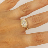 Lab Grown Oval Cut Solitaire with Detailed Bezel