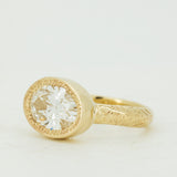 Lab Grown Oval Cut Solitaire with Detailed Bezel