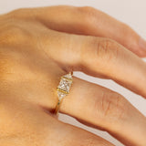 Princess and Trillion Cut White Diamonds Tristone