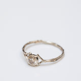 Bezel set champagne spreading branch ring