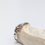 Raw ring with raw diamond & meteorites