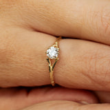 Spread Branch Engagement Ring with White Diamond