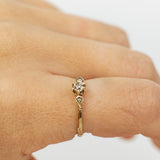 Champagne Tri-Stone Branch Ring