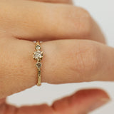 Champagne Tri-Stone Branch Ring