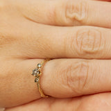 Champagne Tri-Stone Branch Ring