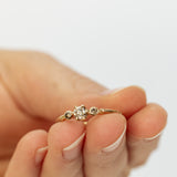 Champagne Tri-Stone Branch Ring