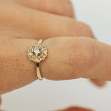 Arabesque Cluster Ring with Champagne Diamonds