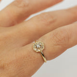 Arabesque Cluster Ring with Champagne Diamonds