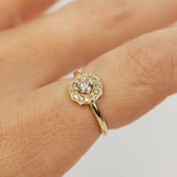 Arabesque Cluster Ring with Champagne Diamonds