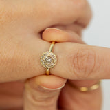 Arabesque Cluster Ring with Champagne Diamonds