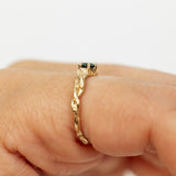 Twisted Branch Ring with Sapphire