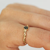 Twisted Branch Ring with Sapphire