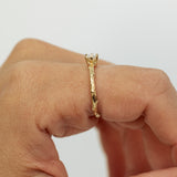White Diamond Solitaire Branch Ring