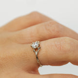 Spreading Branch Engagement Ring with White Diamond