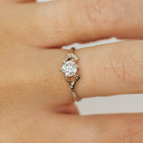 Spreading Branch Engagement Ring with White Diamond