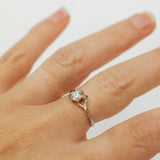 Spreading Branch Engagement Ring with White Diamond