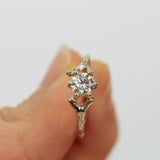 Spreading Branch Engagement Ring with White Diamond