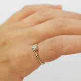 Spread Branch Engagement Ring with White Diamond