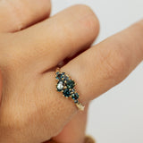 Mix Sapphires Large Cluster Branch Ring