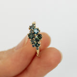 Mix Sapphires Large Cluster Branch Ring